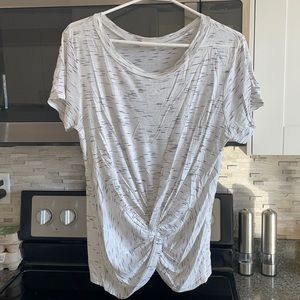 White shirt/ with black/gray markings - size large